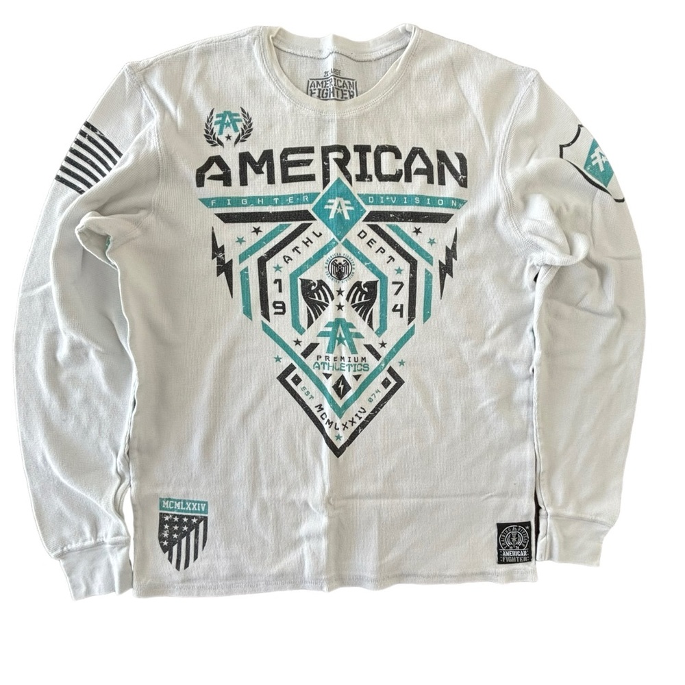 American fighter- long sleeve waffle tee- XXL
